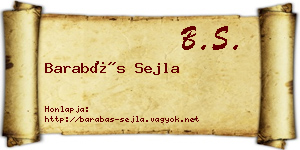 Barabás Sejla névjegykártya